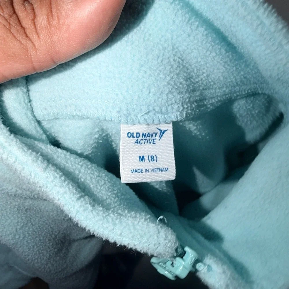 Old Navy Active Girls Light Blue Fleece 1/4 Zip Pullover Size Medium